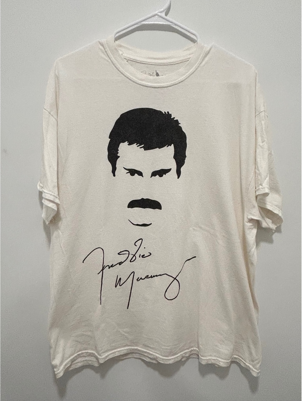 Freddie Mercury Graphic T-Shirt XL White Cotton